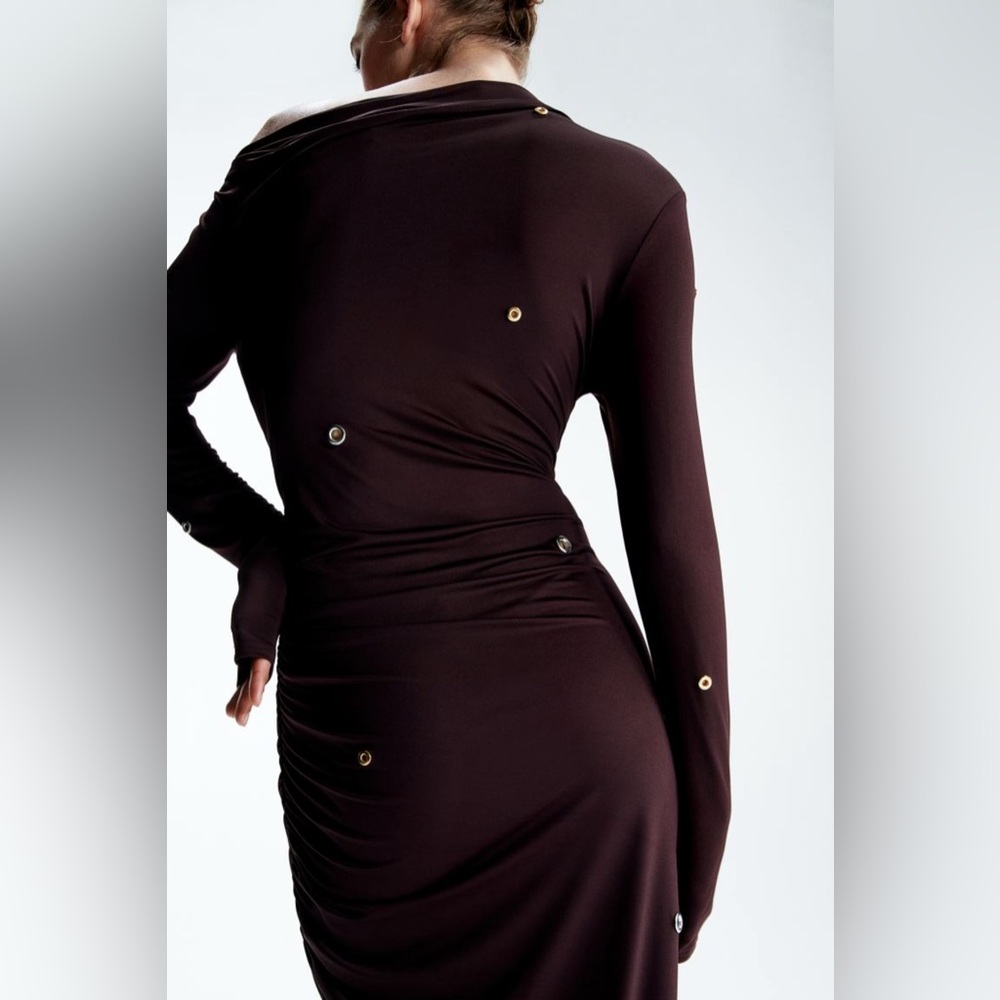 EYELET-DETAIL ASYMMETRIC DRESS NO OFFERS - Picture 5 of 10